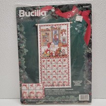 Vintage Bucilla Santa’s Workshop Advent Calendar Cross Stitch Embroidery Kit New - £22.90 GBP