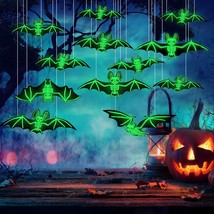 12 Pcs Hanging Bats Halloween Decoration Outdoor, 2023 Upgrade 5 Different Sizes - £23.89 GBP
