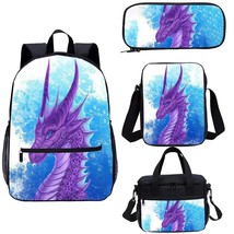  purple dragon face kids backpack elementary school stylish bookbags heavy duty student thumb200