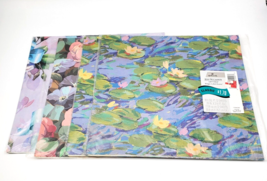 Vintage Hallmark Floral Wrapping Paper NIP Lot 4 Flat Wrap Classic 3 Designs - $15.20