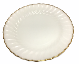 Anchor Hocking Fire King Milk Glass Swirl Golden Anniversary 10&quot; Platter Plate - $22.50