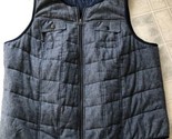 CJ BANKS Linen Blend  QUILTED Puffy Chambray VEST SIZE 2X ZIP FRONT Vest - £21.42 GBP
