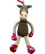 Creative Co Op Knit Plush Horse Stuffed Animal Patchwork Pony 22&quot; Toy Cr... - $11.29