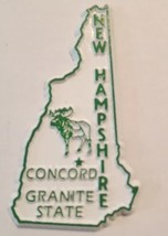 New Hampshire die cut rubber fridge magnet white Green Concord Granite S... - £6.82 GBP