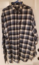 NWT Mens Realtree Flannel  Blue Black White Cotton Flannel Plaid Shirt  ... - $15.52