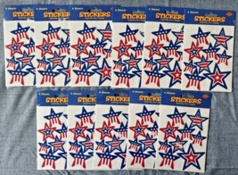 Beistle American Flag Themed Stars Sticker Sheets Lots of 11 SKU - £48.06 GBP
