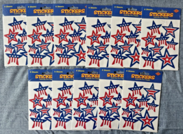 Beistle American Flag Themed Stars Sticker Sheets Lots of 11 SKU - £46.90 GBP