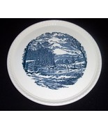 Vintage Royal China Blue Currier &amp; Ives HOSTESS Cake Plate 10 1/2&quot; USA - $415.71 MXN