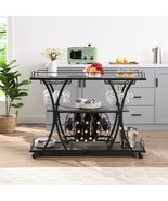 Industrial Bar Cart Kitchen Bar&amp;Serving Cart - £148.80 GBP