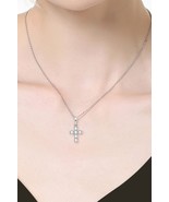 925 Sterling Silver Cross Moissanite Pendant Necklace - $2,011.50 MXN