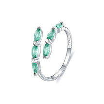 S925 Silver Pea Oval Simulated Peridot Plain Ring - $39.90