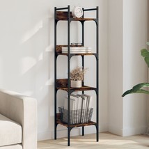 Industrial Wooden Narrow 4-Tier Bookcase Bookshelf Shelving Storage Unit Rack - £48.49 GBP+