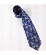 Allyn Saint George Silk Handmade Blue Black Silver Diamond Tie 59&quot; x 3.5... - £19.99 GBP
