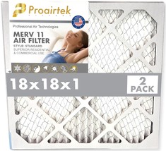 Proairtek AF18181M11SWH Model MERV11 18x18x1 Air Filters (Pack of 2) - $18.99