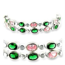 37001 - High-Polished 925 Sterling Silver Bracelet with AAA Grade CZ  in Multi C - $2,051.71 MXN