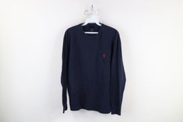 Vintage 90s Ralph Lauren Mens Small Faded Pocket Long Sleeve T-Shirt Navy Blue - $34.60