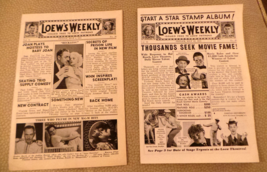 Lot of 2 Loew&#39;s Weekly Film Programs 4 pg brochures w actor photos May 1... - $444.19 MXN