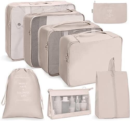 8 cubos de embalaje para viajes, bolsas organizadoras de viaje para... - $34.38
