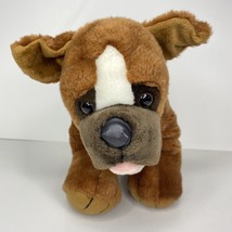 Boxer Dog Plush Build A Bear Brown BAB Stuffed Animal Sound Poseable Ear... - $15.39
