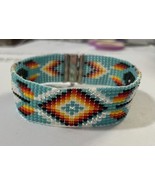 Turquoise, Black,Red, Native American Inspired Handmade Glass Seed Bead ... - £31.13 GBP