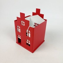 IKEA VINTERFest Pillar Candle Holder Set Of 2 Red And White Houses 505.550.02 - £13.92 GBP