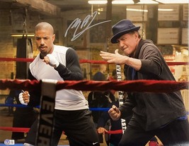 Michael B Jordan Signé 16x20 Creed Film Entraînement Photo W/Stallone Bas ITP - £234.35 GBP