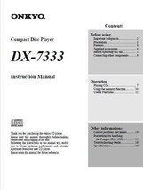 Onkyo DX-7333 CD Player Owners Manual - $22.24