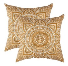 TreeWool (Pack of 2) Decorative Throw Pillow Covers Mandala Accent in 100% Cotto - £18.30 GBP