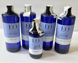 FOUR EO Hand Soap Refill French Lavender 32oz Each + Bonus 16oz Shower Gel NEW - £48.70 GBP