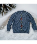 Dockers Men&#39;s XL Argyle Sweater Charcoal Gray Long Sleeve Crew Neck 100%... - $279.59 MXN