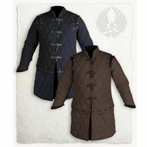Medieval Thick Padded Black Gambeson Coat Aketon Jacket Armor Reenactment SCA - £70.73 GBP+