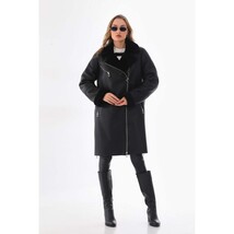 Vinci The Onyx Black Shearling & Fox Fur Leather Women Jacket image 13