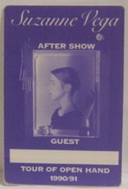 SUZANNE VEGA - VINTAGE ORIGINAL CONCERT TOUR CLOTH BACKSTAGE PASS *LAST ... - $185.64 MXN