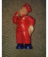 Vintage Irwin Red Wind Up Plastic Police Man Copper Blowing Whistle - £13.33 GBP