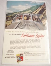 1960 Color Ad California Zephyr Vista Dome Through the Colorado Rockies,... - £6.37 GBP