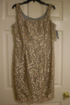 Alex Evenings New Womens Champagne Sleeveless Embroidered Lace Dress   10 - £18.57 GBP
