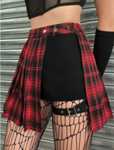 Blvck Pleated Mini Skirt Asymmetrical Blackpink Paris Designer Ami Wang Cosplay - £10.24 GBP