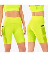 Fabletics Powerhold On-The-Go 9&quot; Biker Shorts Size XS Citron Neon - $295.92 MXN