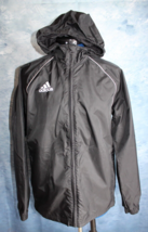 adidas Youth Unisex Large Black Core 18 Rain Jacket Hooded CE9047 - $37.39
