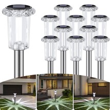 Solar Outdoor Lights 10 Pack, Waterproof Solar Pathway Lights,Auto On/Off Led So - £29.89 GBP