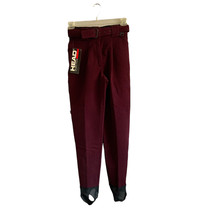 Vtg Head Sportswear Knit Stirrup Ski Pants Sz 8 Burgundy Nylon/Wool High Rise - £26.16 GBP