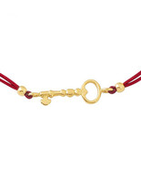 Kabbalah Red String Bracelet with 14k Solid Gold Key Charm for Luck &amp; Pr... - £103.80 GBP