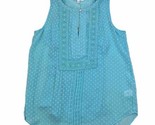 DR2 Women’s White Blue ￼Embroidered Sleeveless Pullover Top Size Small - $15.83