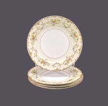 Meito dinner plates made in Japan. Multicolor floral sprays, tan scrolls. - £52.25 GBP+