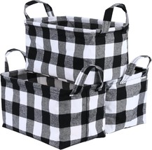 Buffalo Plaid Cube Storage Bins For Shelves Waterproof Set Home Office O... - $35.99