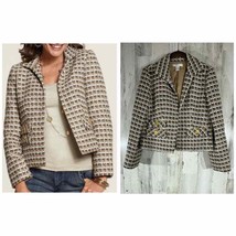 Chicos Woven Tweed Open Front Blazer Brown Multi Size 0 Or Small READ - £18.75 GBP