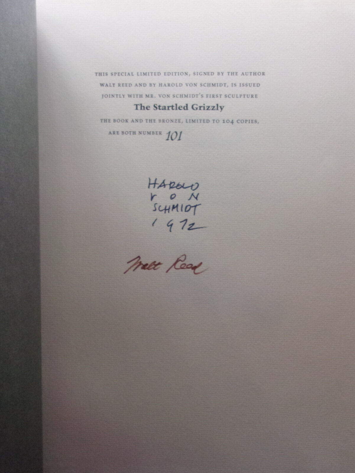 Harold Von Schmidt SIGNED Leather Slipcase Book & Bronze Bear SCULPTURE West Art Item image 6