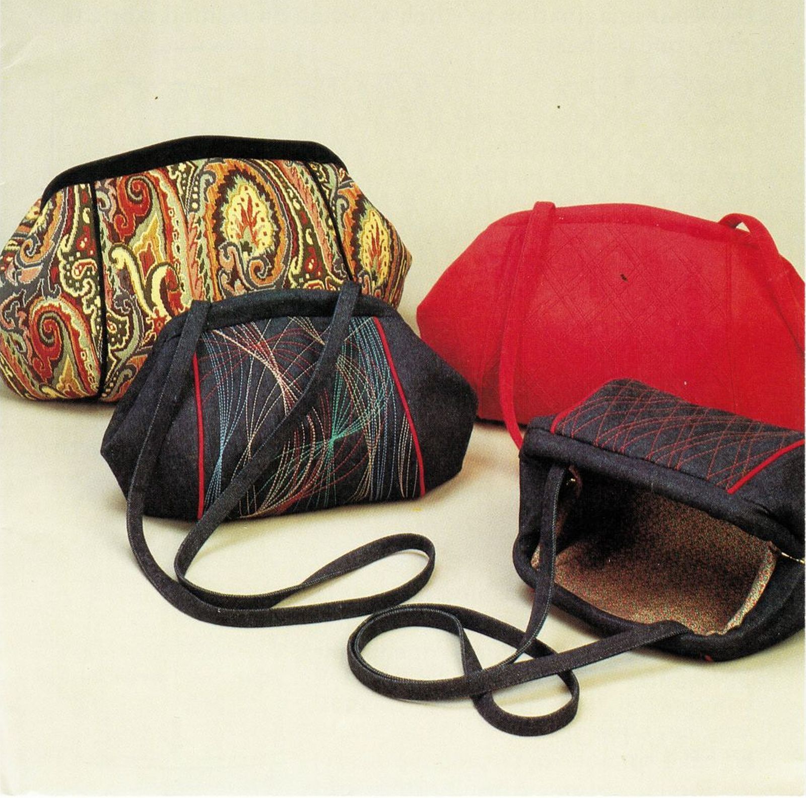 Ghee's Saunter Satchel Pouch Shaped Handbag Tote Bag 3 Sizes Sew Pattern - $12.99