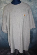 Carhartt K87 Gray Men&#39;s Size Tall 3XL Short Sleeve Original Fit Pocket T... - £13.41 GBP