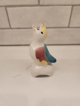 Vintage Ceramic Porcelain Pie Bird Pie Vent Funnel Hand Painted Blue Pink Yellow - £7.72 GBP